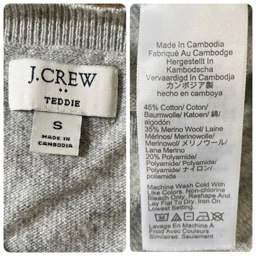 J Crew Teddie Cotton-wool blend Minimalist Classic Women's Sweater (Size S)